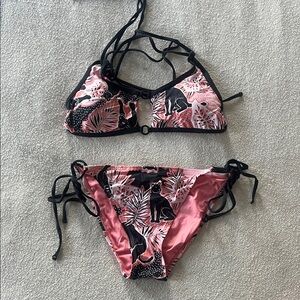 BCBGeneration Pink and Black Bikini Set